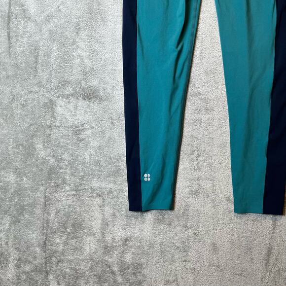 Sweaty Betty Sz 4 Power 7/8 Athletic Leggings Teal and Navy Women's - Picture 4 of 6